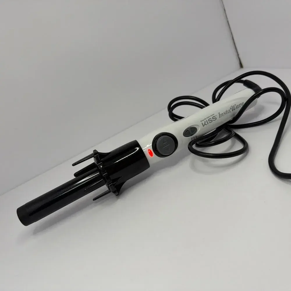 KISS Instawave White Curler Automatic Ceramic Curling Iron‎ 1 in. Model KACI01